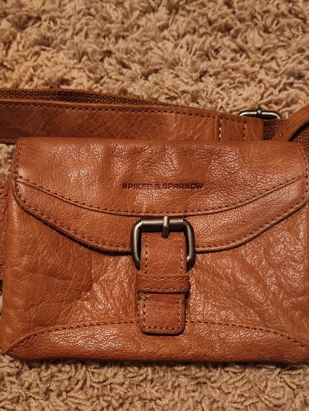 Spikes & Sparrow Tan Leather Crossbody Bag